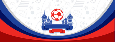 足球俄罗斯世界杯卡通手绘扁平化背景